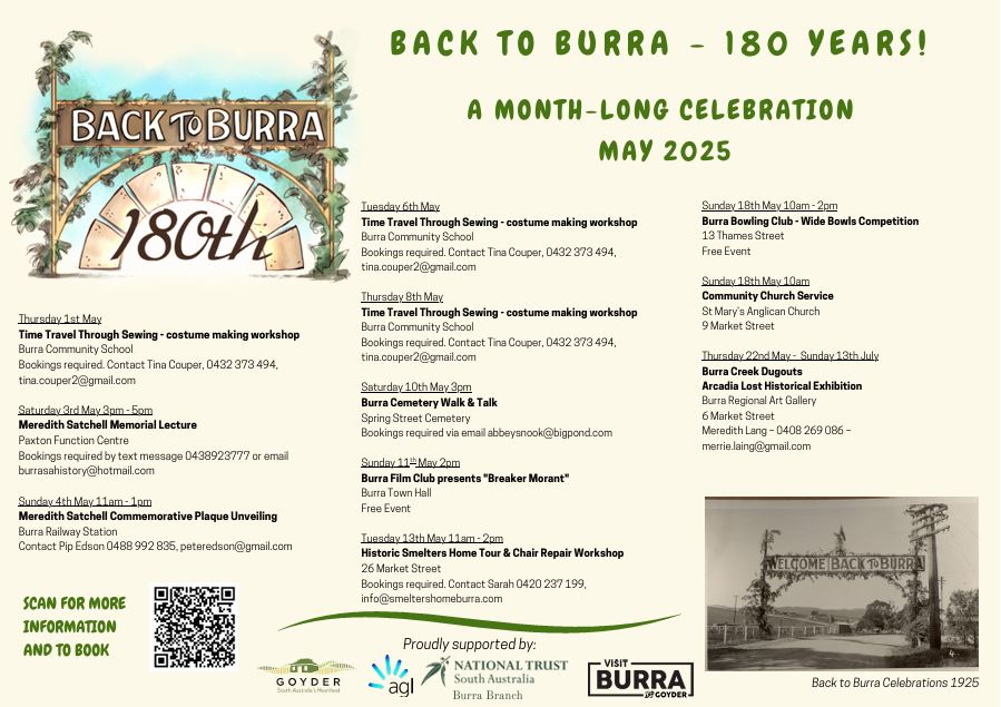 Back to Burra 180th Celebrations in May 2025