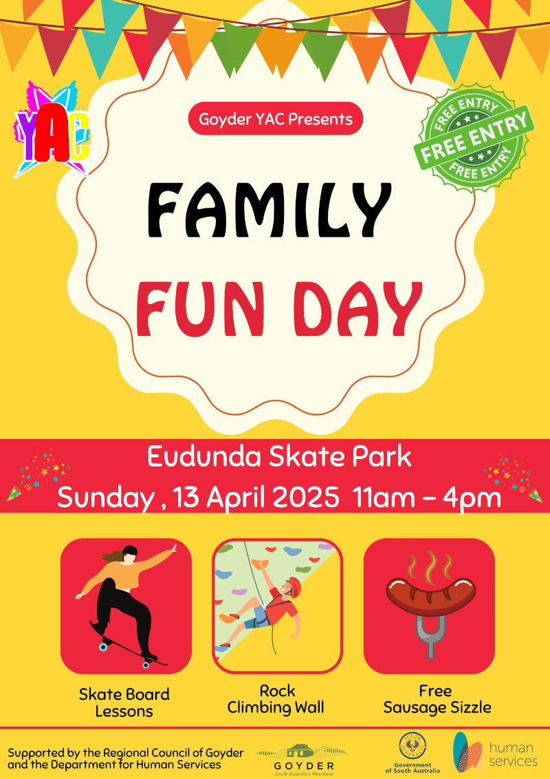 Family Fun Day - Eudunda Skate Park - 13th April 2025