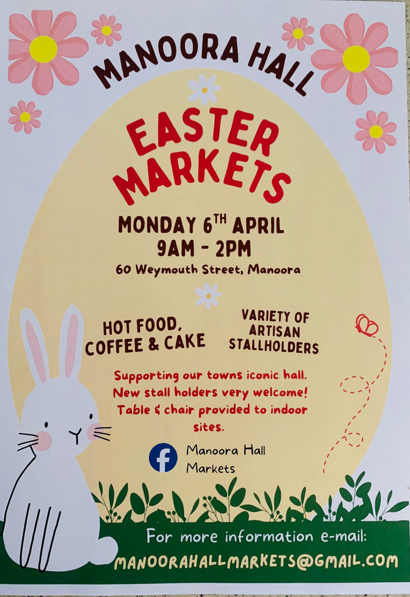 Manoora Hall Easter Markets Monday 6th April 2026