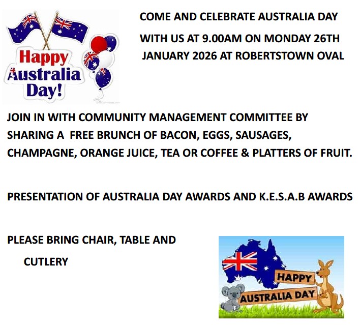 Robertstown Ward Australia Day Event Poster 2026