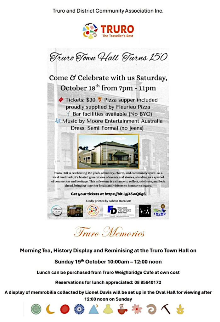 Truro Town Hall - 150th Celebration 18th & 19th Oct 2025